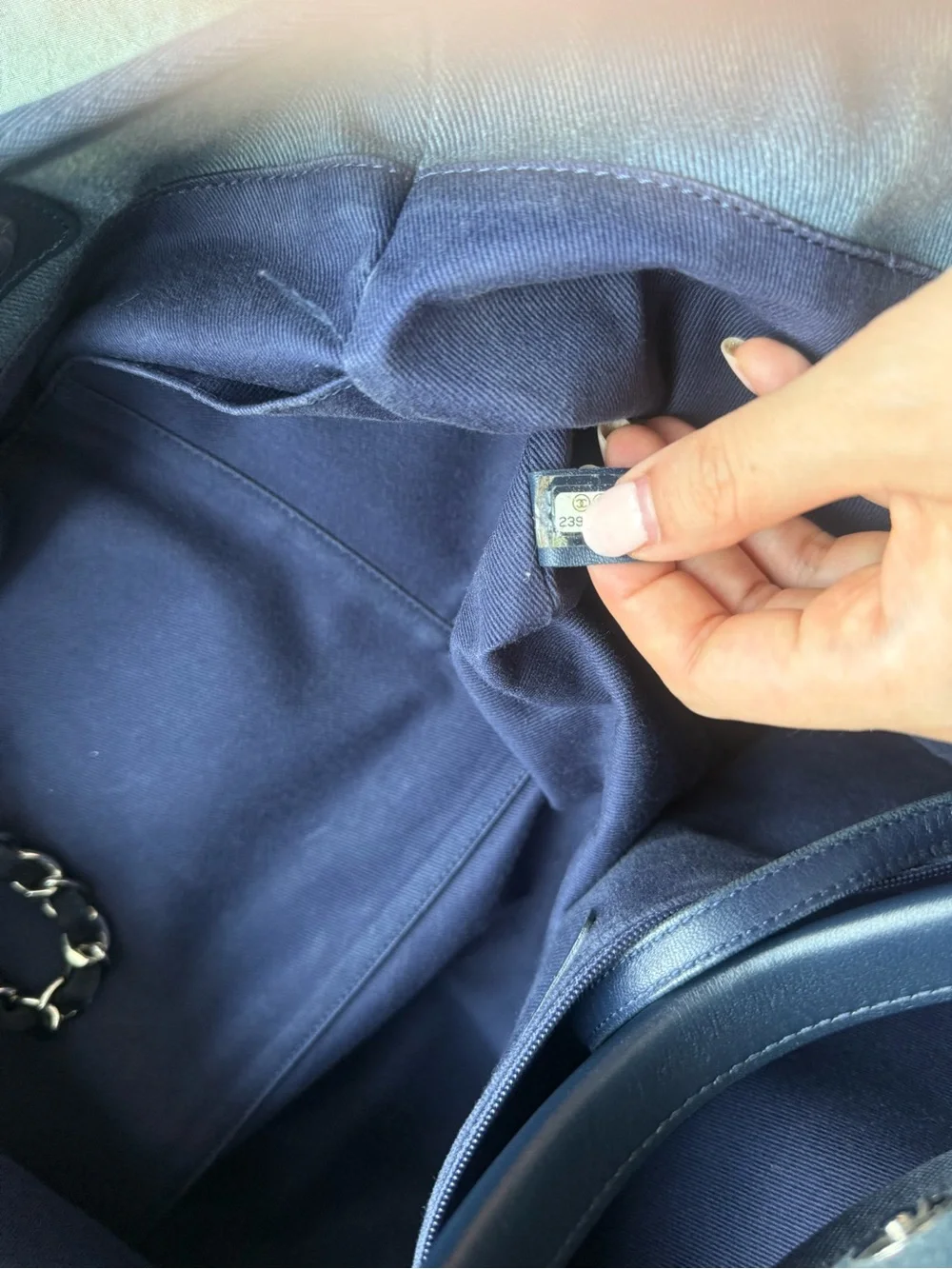 CHANEL Denim Blue Canvas Medium Deauville Sequins Tote